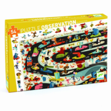 Puzzle Osservazione con Poster - Rally di Macchinine (54 Pezzi)